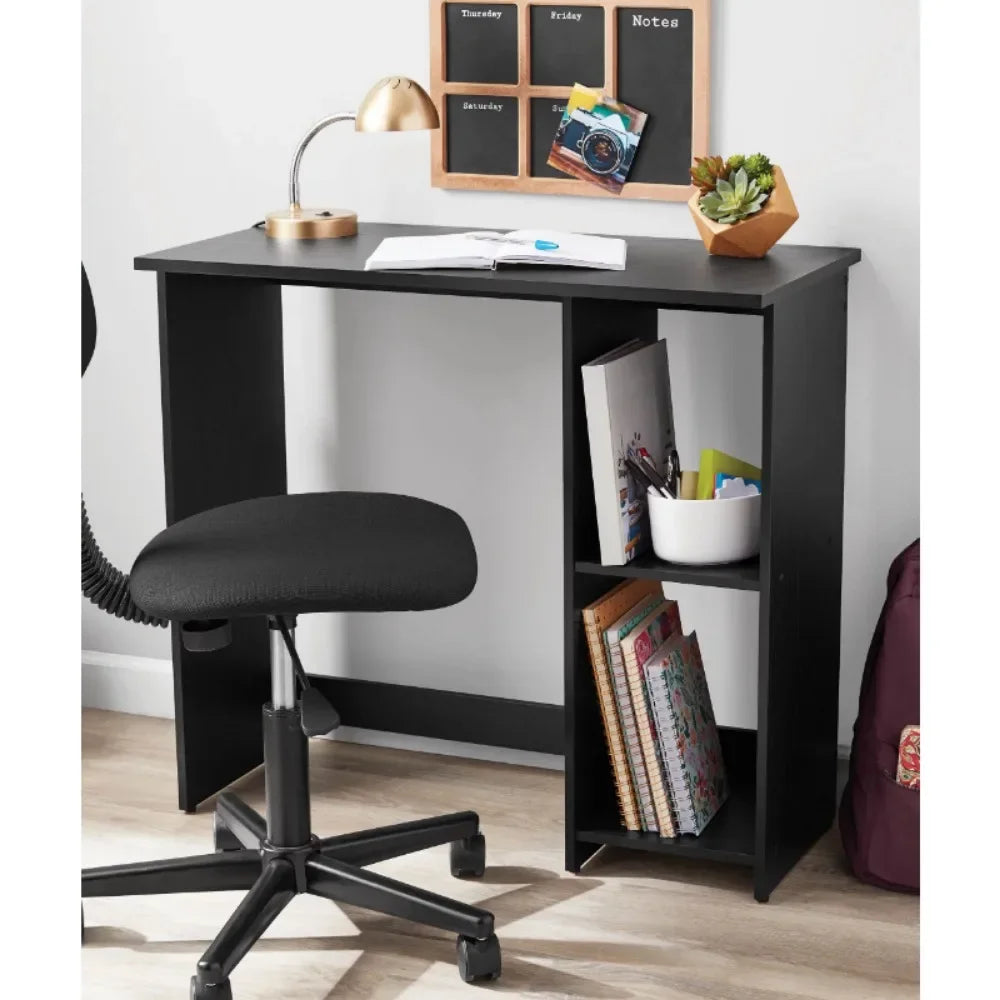 Computer Desk Small Space Writing Desk with 2 Shelves Laptop Table Furniture