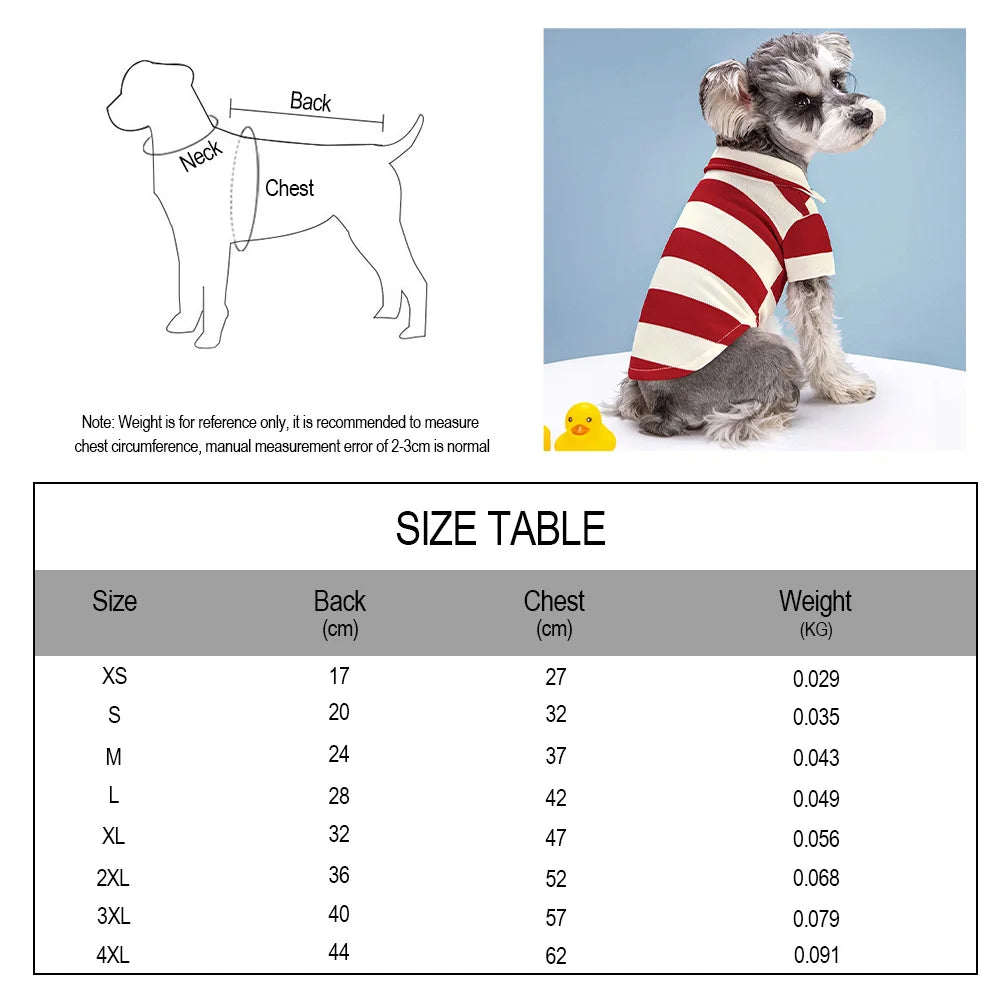 Pet Dog Polo Shirt Summer Dog Clothes Casual Clothing for Small Large Dogs