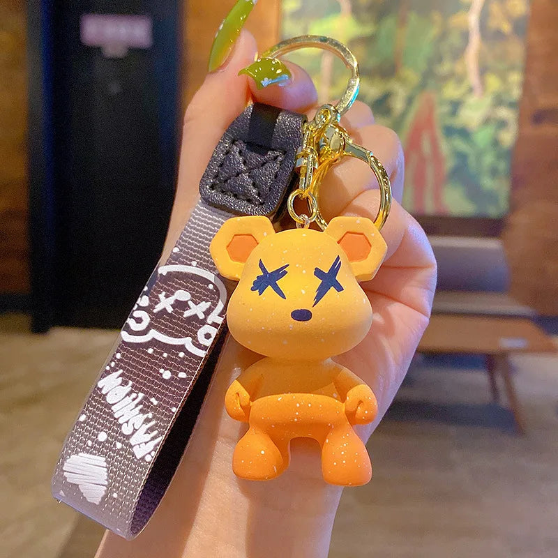 Cute Keychain Charm Tie The Bear Pendant For Bag Car KeyRing Mobile Phone