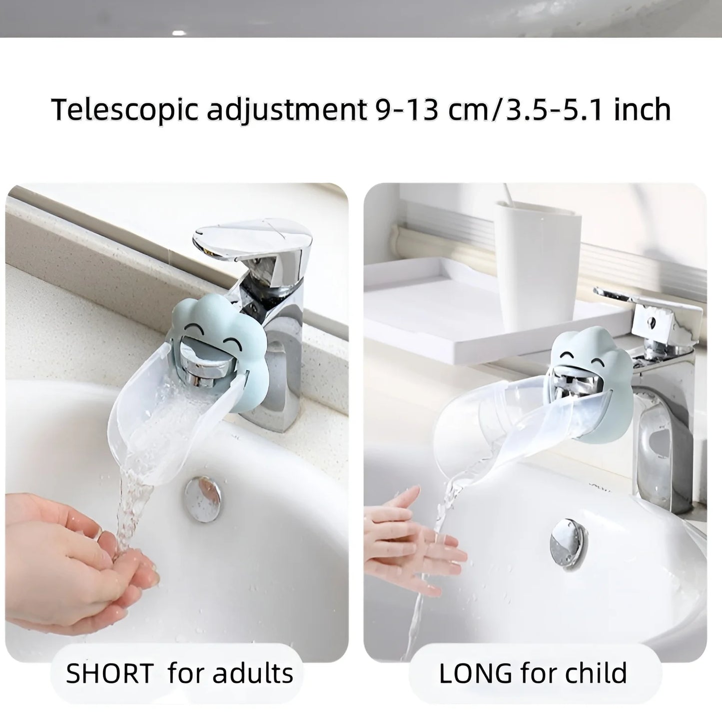 Adjustable Child Hand Washing Water Assistant Faucet Extended for Kitchen Bathroom