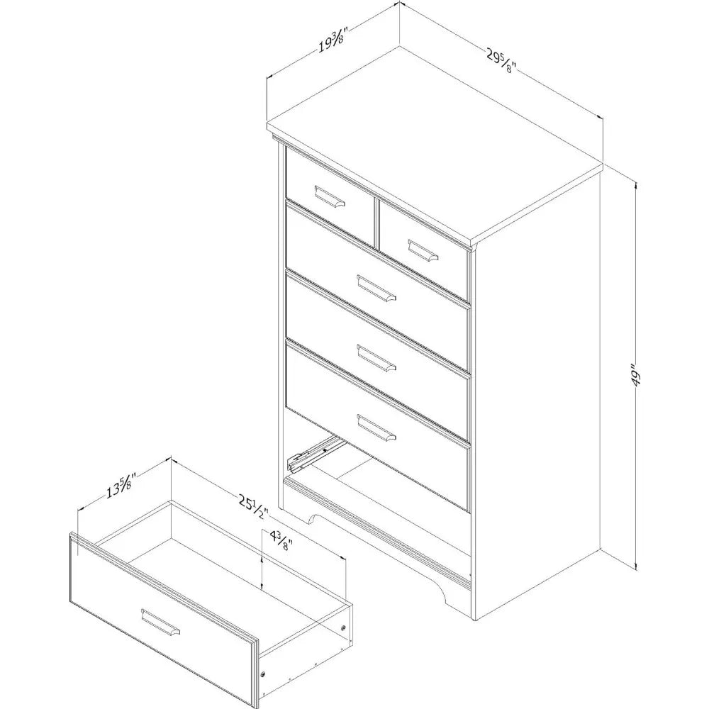 5-Drawer Chest Drawers in the Bedroom Furniture Dresser Furnitures Desk