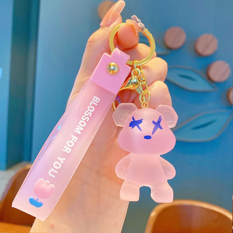 Cute Keychain Charm Tie The Bear Pendant For Bag Car KeyRing Mobile Phone