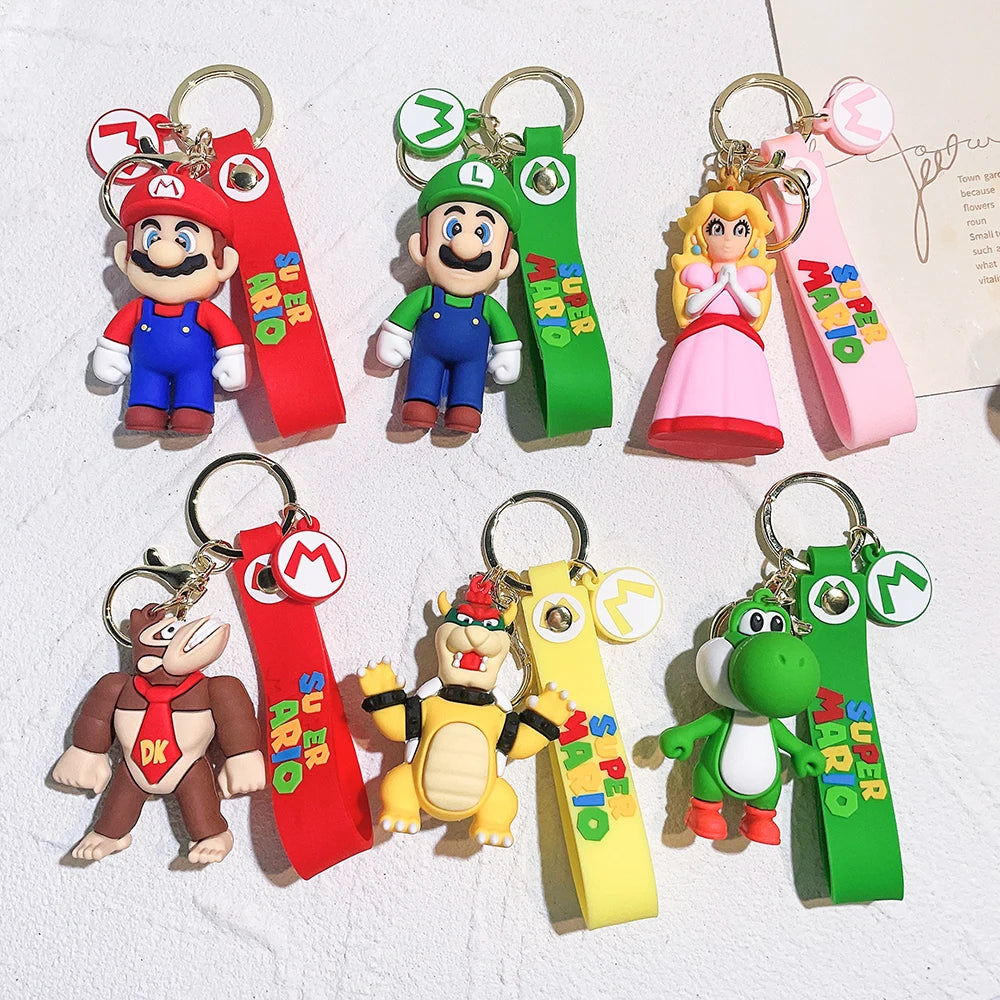 30 Styles Keychain Action Figure Model PVC Cartoon Bag Keyring Key Holder