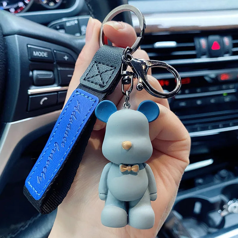 Cute Keychain Charm Tie The Bear Pendant For Bag Car KeyRing Mobile Phone