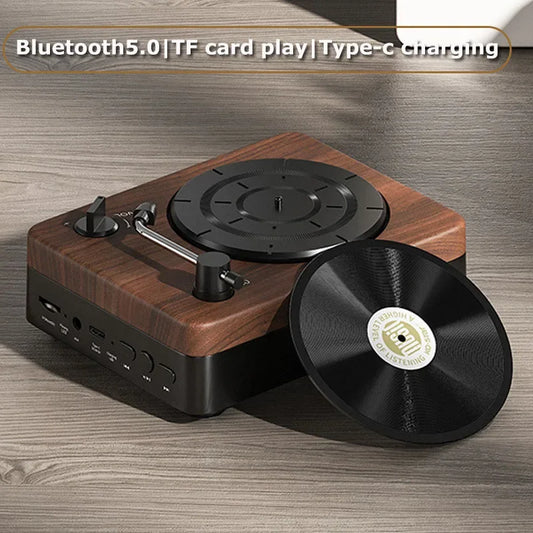 Retro Wood Grain Bluetooth Speaker Handsfree Music Player