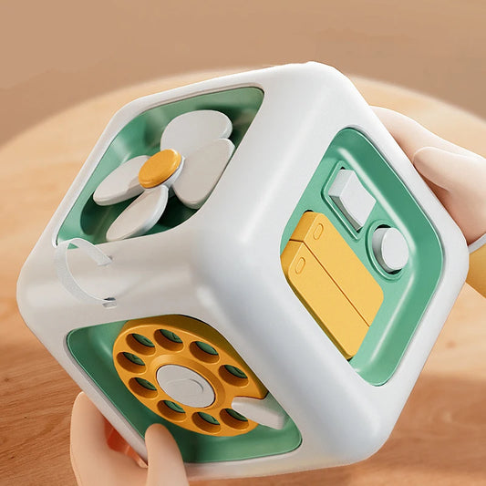 6 in 1 Educational Toys Sensory Busy Board Baby Practice Skills Drawer Cube Toys for Girl Boy