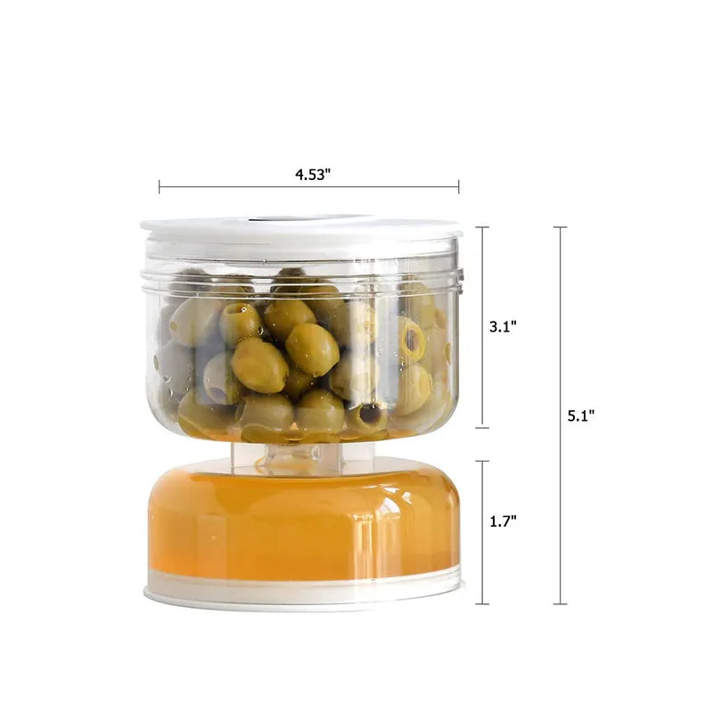 Pickles Jar Dry and Wet Dispenser Pickle and Olives Hourglass Jar Container