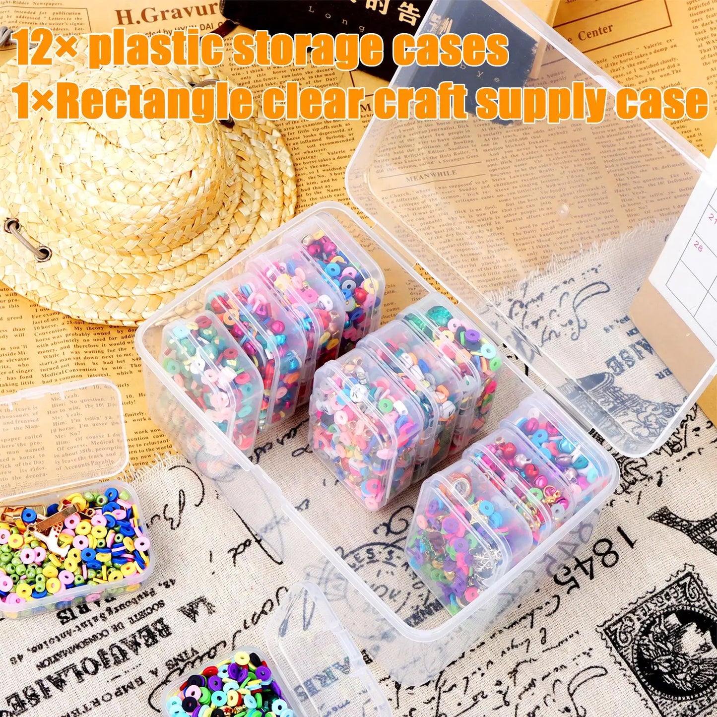 12 Pack Plastic Clear Storage Box Organizer Small Storage Case Containers