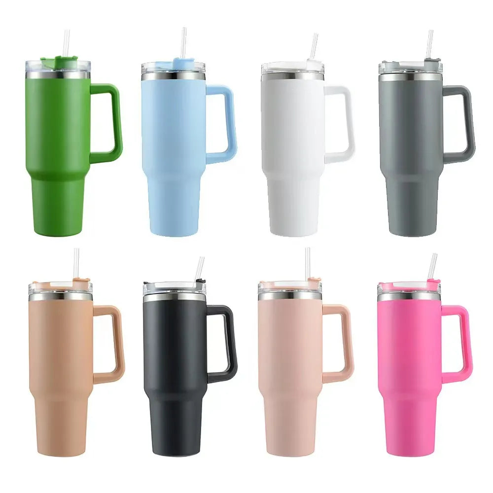 6pack 40oz Stainless Steel Double Wall Keep Cold For A Long Time With Handle Tumbler