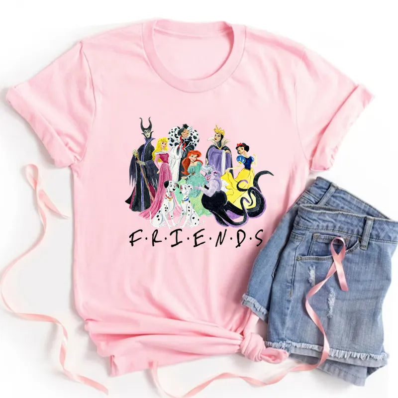 Funny Villains Graphic Print Women Tshirt Girl Tees Summer Short Sleeves T Shirts Female