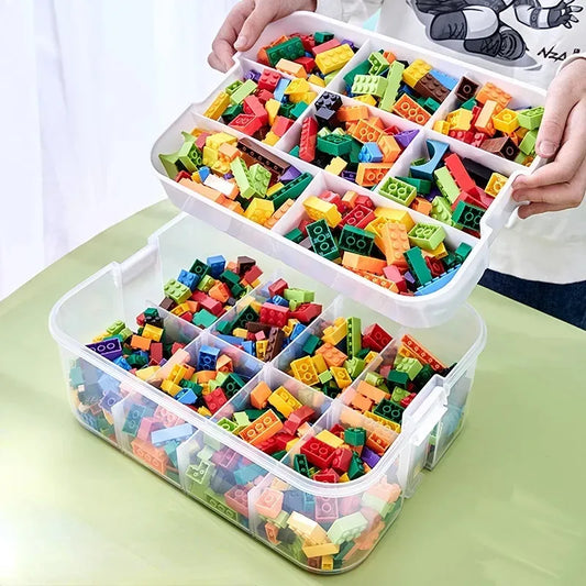 Kids Building Blocks Storage Box Stackable Toys Organizer Storage Case Container Box