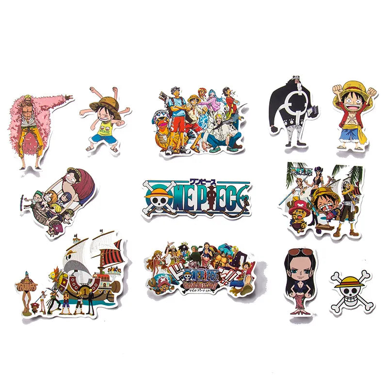 50/100Pcs One Piece Luffy Stickers Anime Sticker Notebook Motorcycle Skateboard Computer