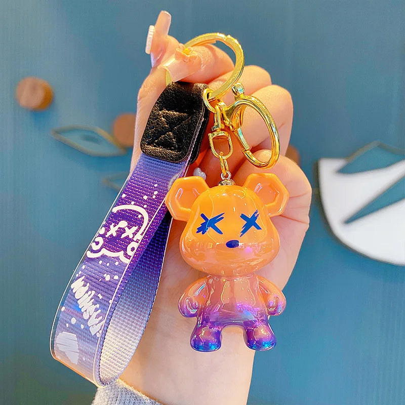 Cute Keychain Charm Tie The Bear Pendant For Bag Car KeyRing Mobile Phone