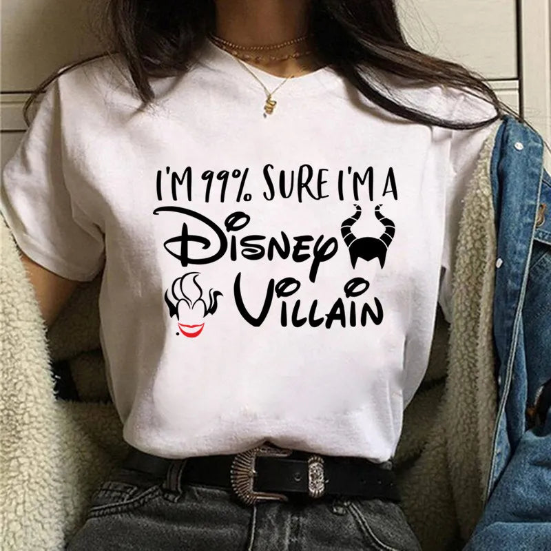 Funny Villains Graphic Print Women Tshirt Girl Tees Summer Short Sleeves T Shirts Female