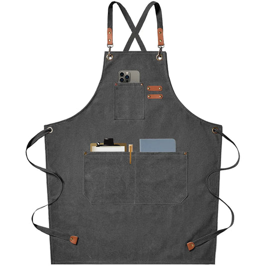 Fashion Canvas Kitchen Aprons For Woman Men Chef Work Apron For Grill Restaurant