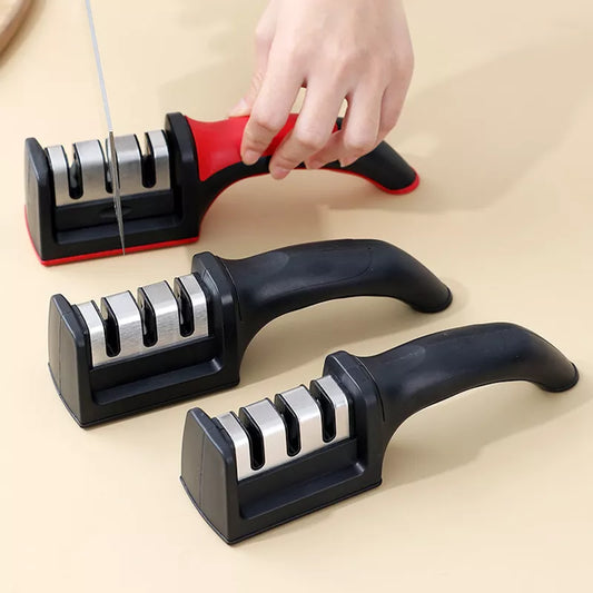 Knife Sharpener Handheld Multi-function 3 Stages Type Quick Sharpening Tool