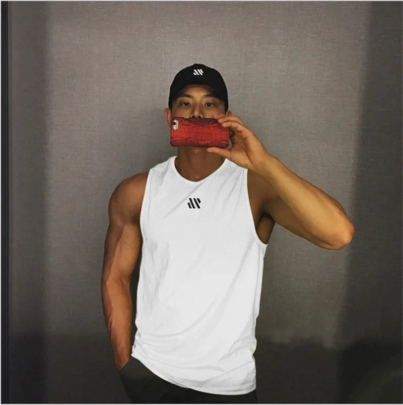 Mens Gym Tank top Men Fitness Sleeveless Shirt Male Breathable Fitness Undershirt