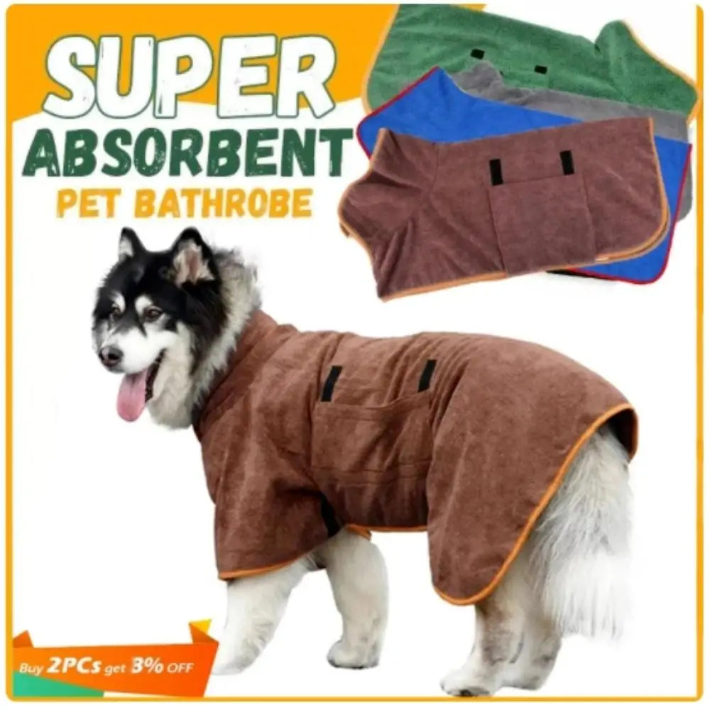 Pet Drying Coat Bathrobe Towel Large Medium Small Dog Super Fast Drying Moisture