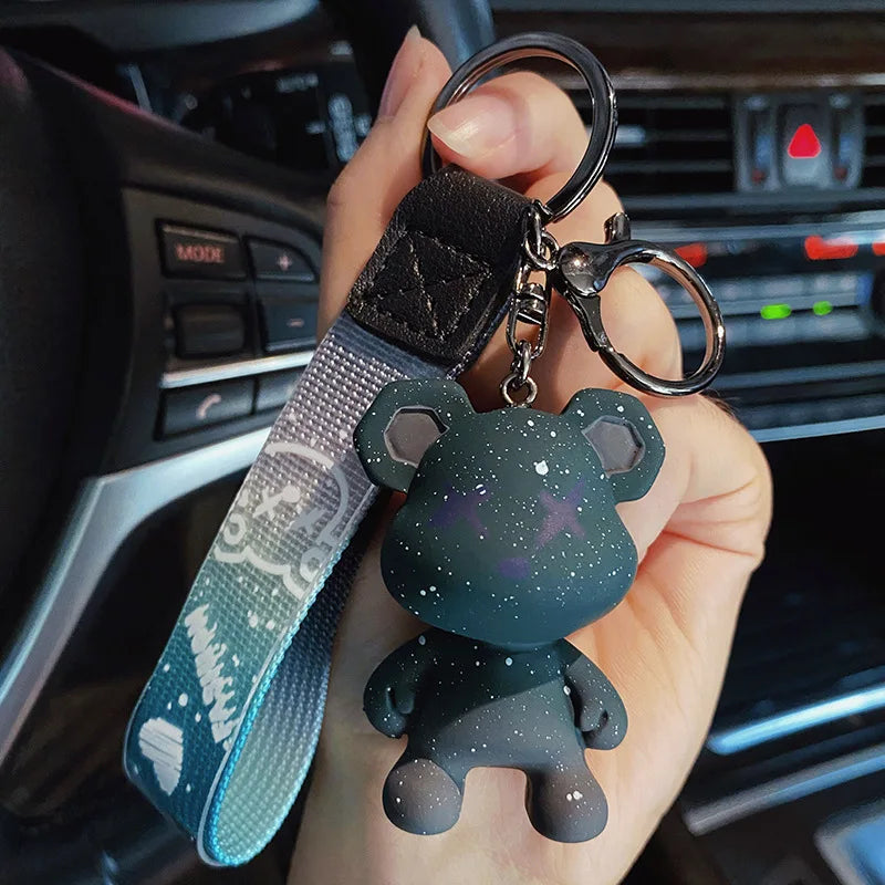 Cute Keychain Charm Tie The Bear Pendant For Bag Car KeyRing Mobile Phone