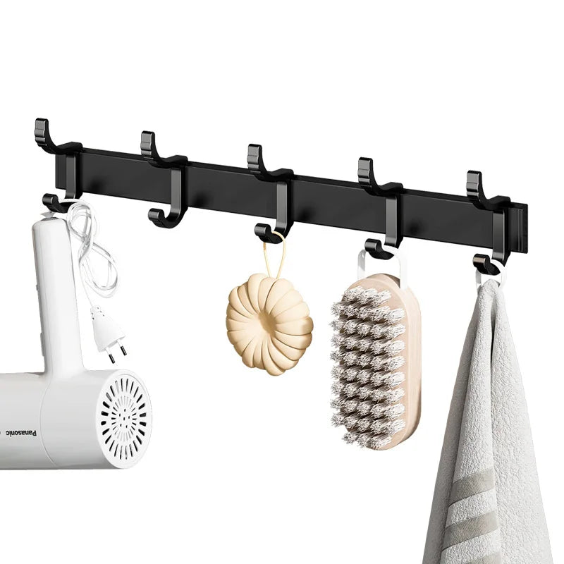 Wall Mounted Coat Rack 5 Hanging Hooks Towel Rack Storage Organizer Hanger