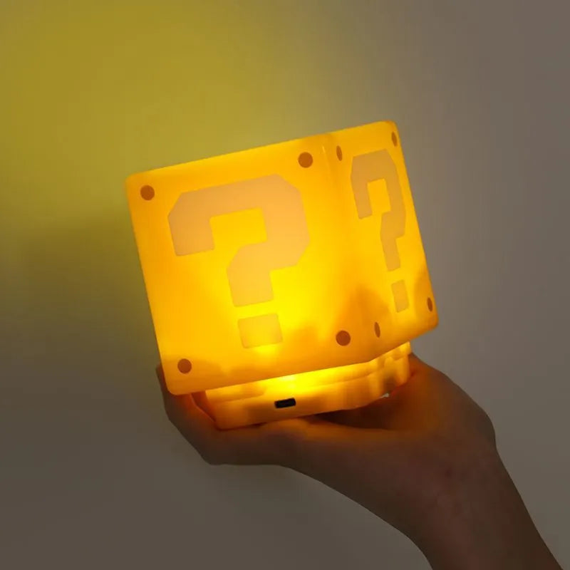 8cm LED Question Mark Brick Night Light USB Charging Desk Lamp Light