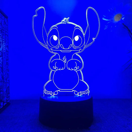 Cartoon  Stitch Figurine 3D LED Light Children LED Night Light USB LED Table Lamp for Bedroom