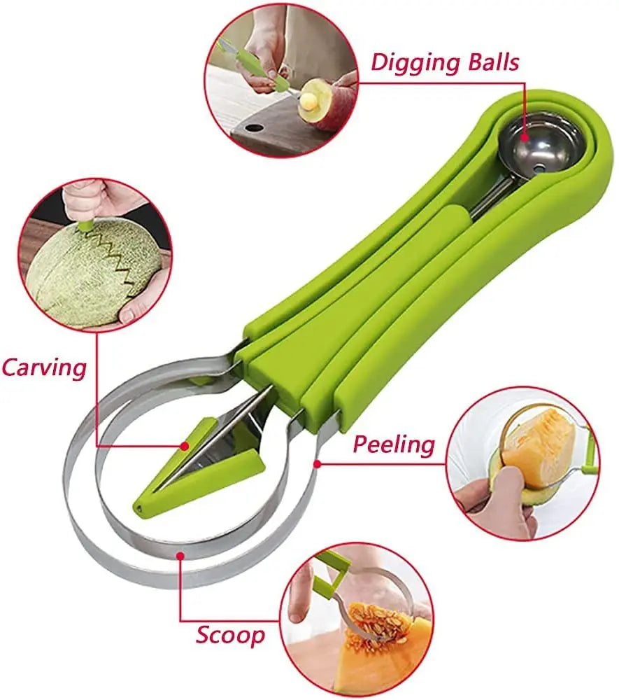 Watermelon Slicer Cutter Scoop Fruit Carving Knife Cutter