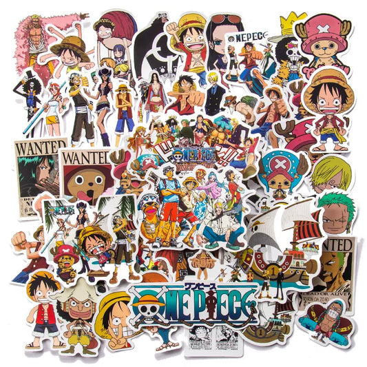 50/100Pcs One Piece Luffy Stickers Anime Sticker Notebook Motorcycle Skateboard Computer