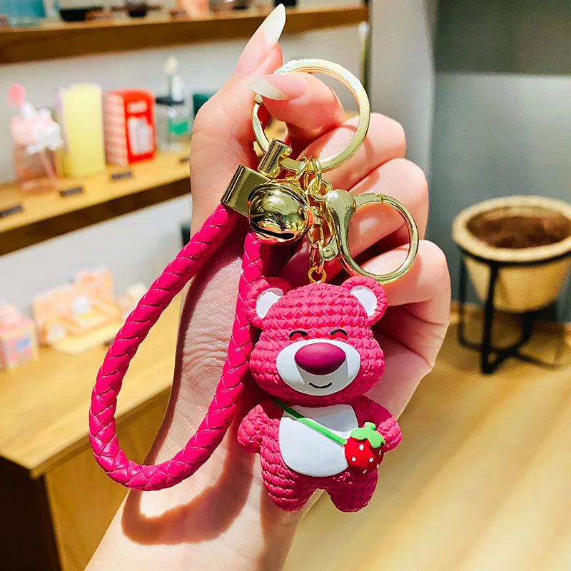 Cute Keychain Charm Tie The Bear Pendant For Bag Car KeyRing Mobile Phone