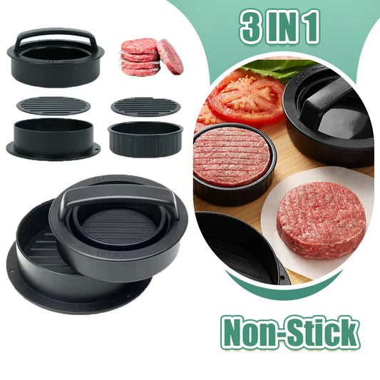 Hamburger Meat Press Maker Round Shape Non-Stick Stuffed Burger Patties Beef Grill Pie Press