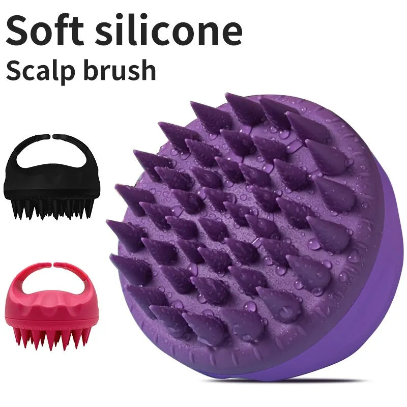 Scrubber Shampoo Brush Massager Clean Scalp Comb With Handle Hair Washing Brush