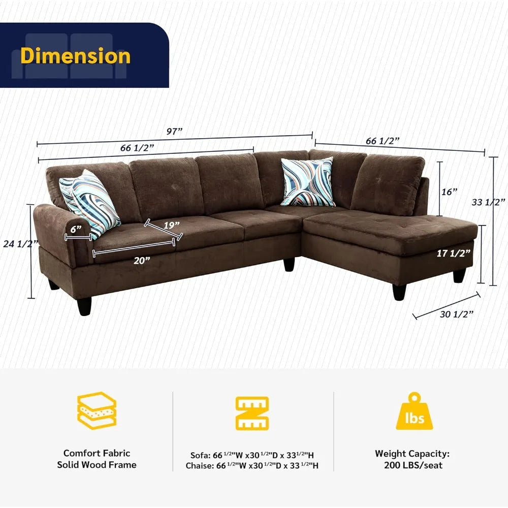 Living room sofa set-up sofa bed 2 pieces combination modern fabric sofa