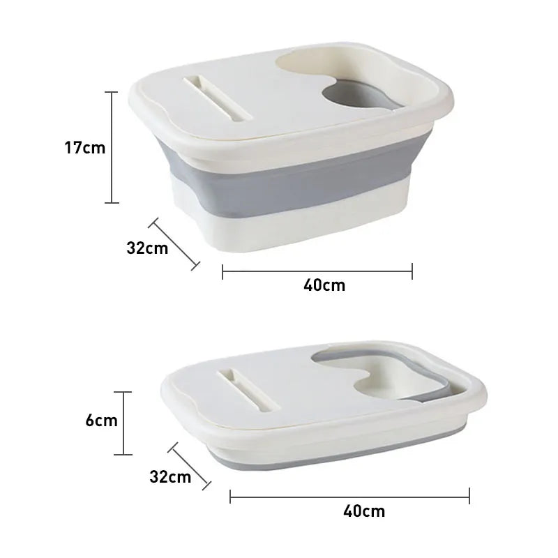 Foldable Footbath Massage Bucket Soaking Bucket Folding Basin Spa Foot Bath Bathtub