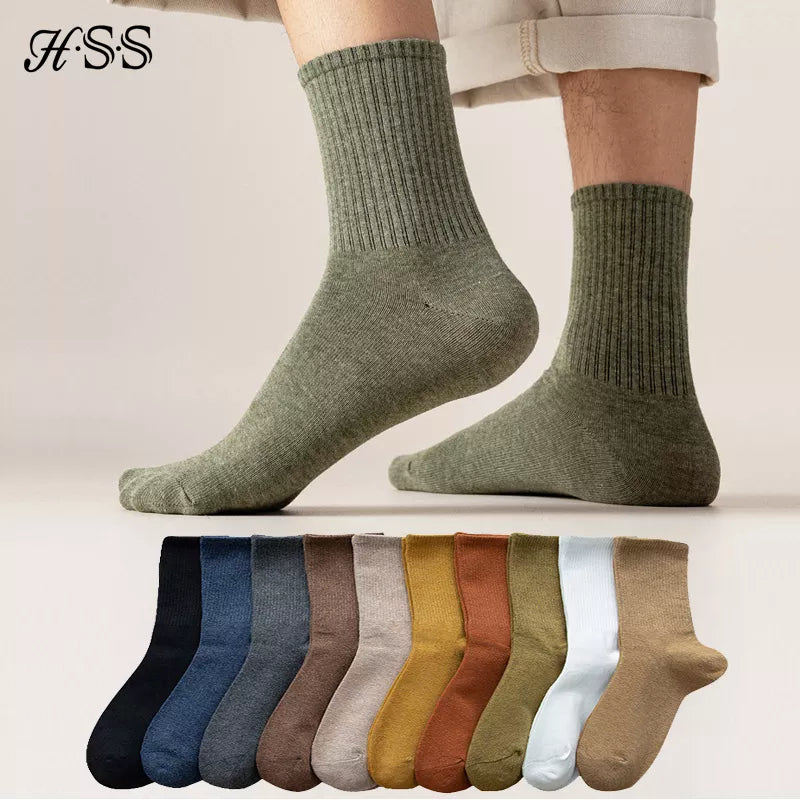 95% Combed Cotton Socks Men Long Socks Soft Breathable Colorful Sock For Man 5Pairs/Lot