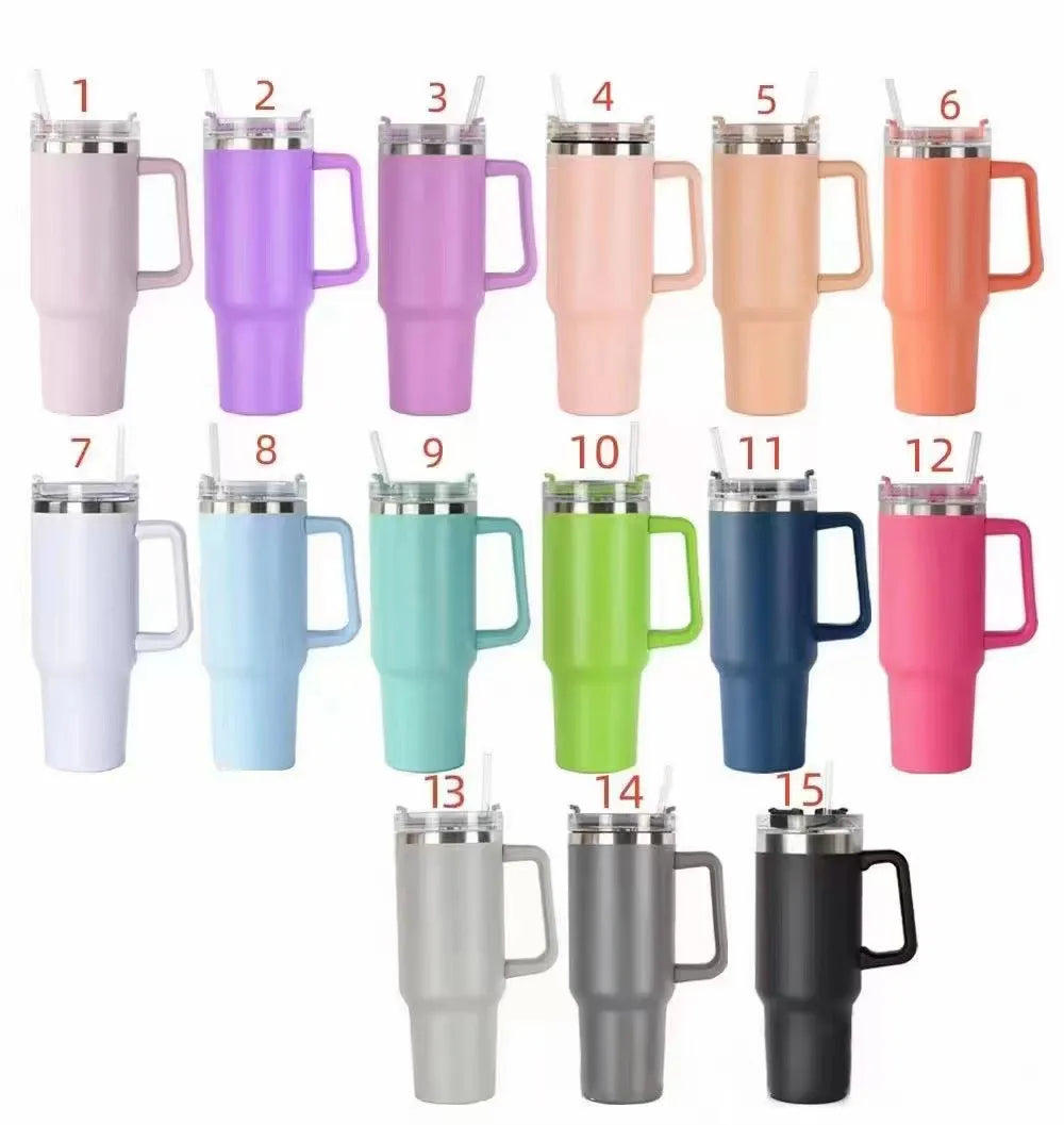 6pack 40oz Stainless Steel Double Wall Keep Cold For A Long Time With Handle Tumbler