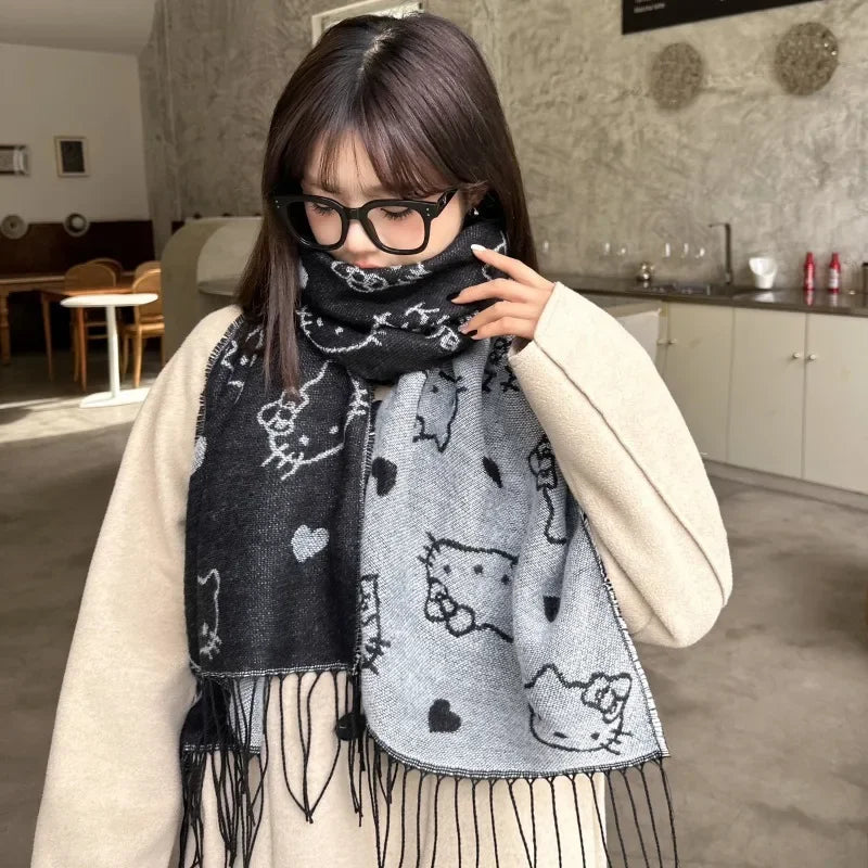 Autumn and Winter Warm Cute Knitted Scarf