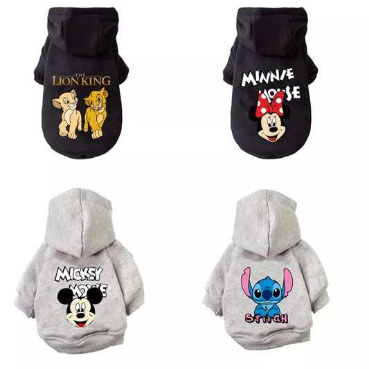 Anime Pattern Dog Clothes Mickey Minnie Pet Dog Hoodie Small And Medium Dog Vest Outdoor