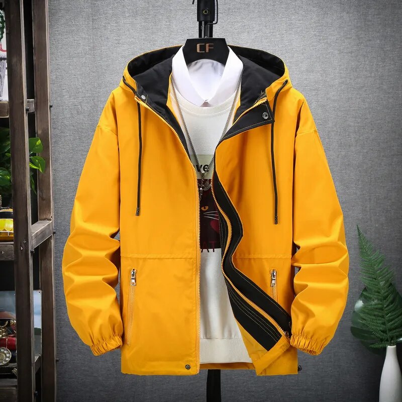 Cargo Jackets Men Cool Spring Autumn Windbreaker Boys Plus Size Streetwear Hoodie Coats