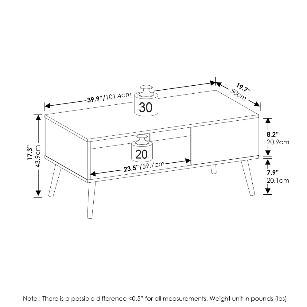 Coffee Table with Wood Legs Furniture Living Room