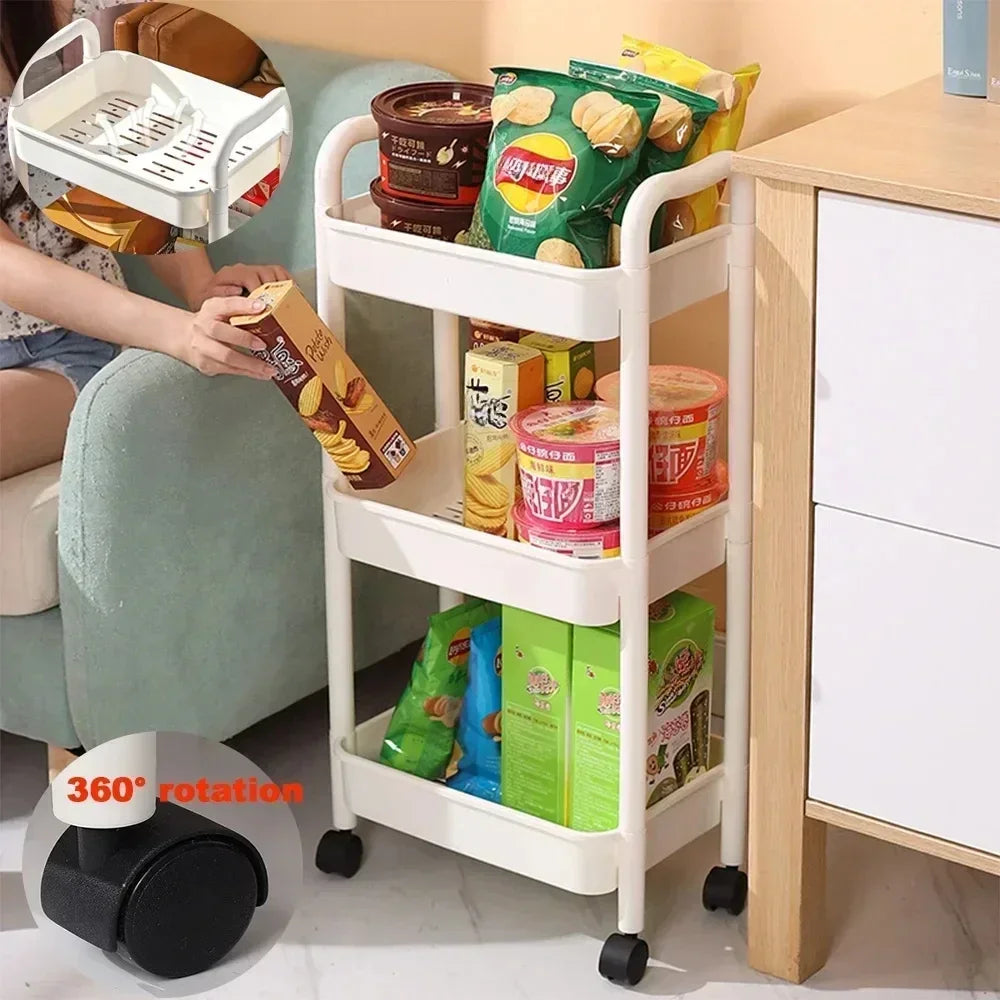 Kitchen Organizers And Storage Rack Household Cart With Wheels