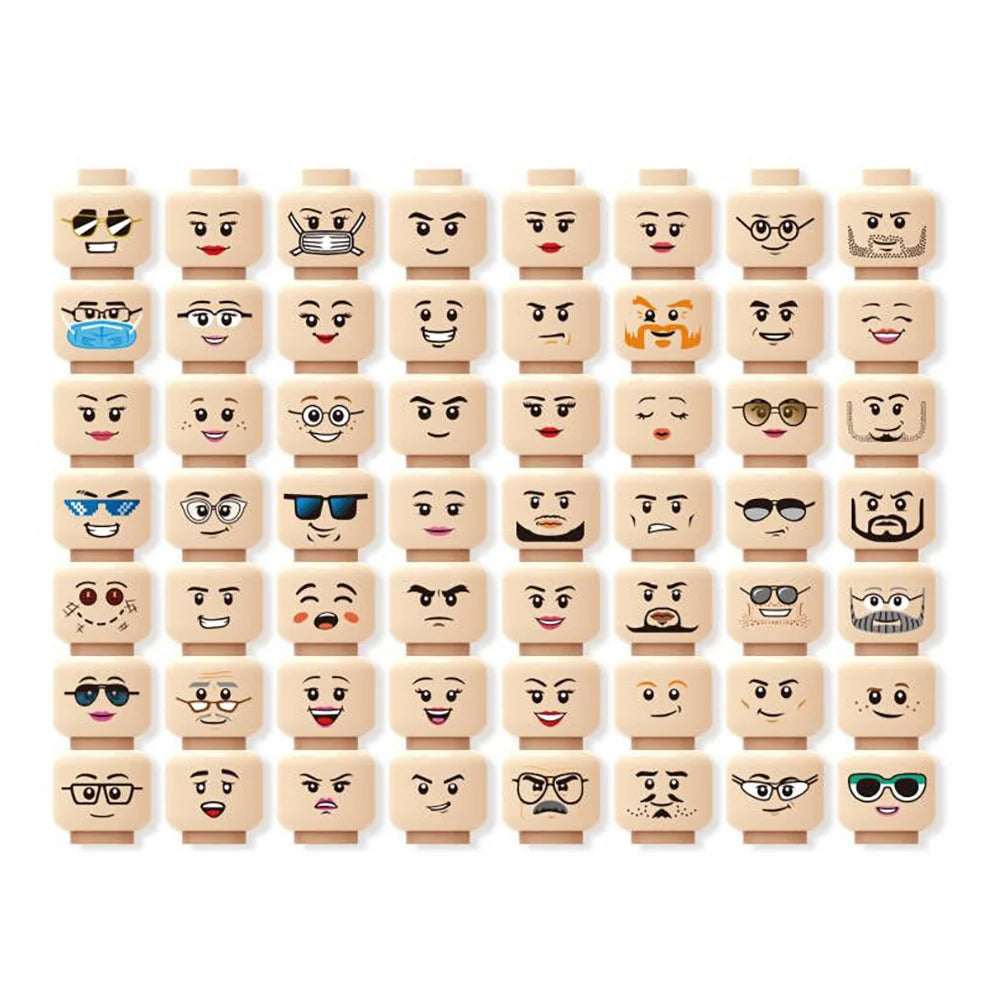 50pcs Head Expression Building Block Toys Accessories Small Particle Parts Block Toys