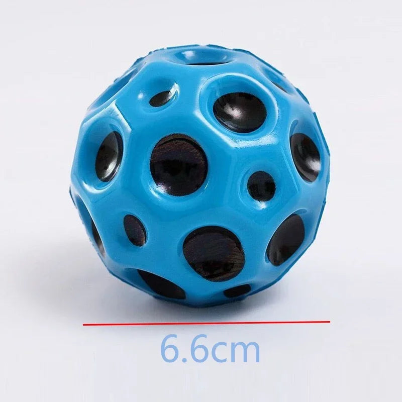 High Resilience Hole Ball Soft Bouncy Ball Anti-fall Moon Shape Bouncy Ball