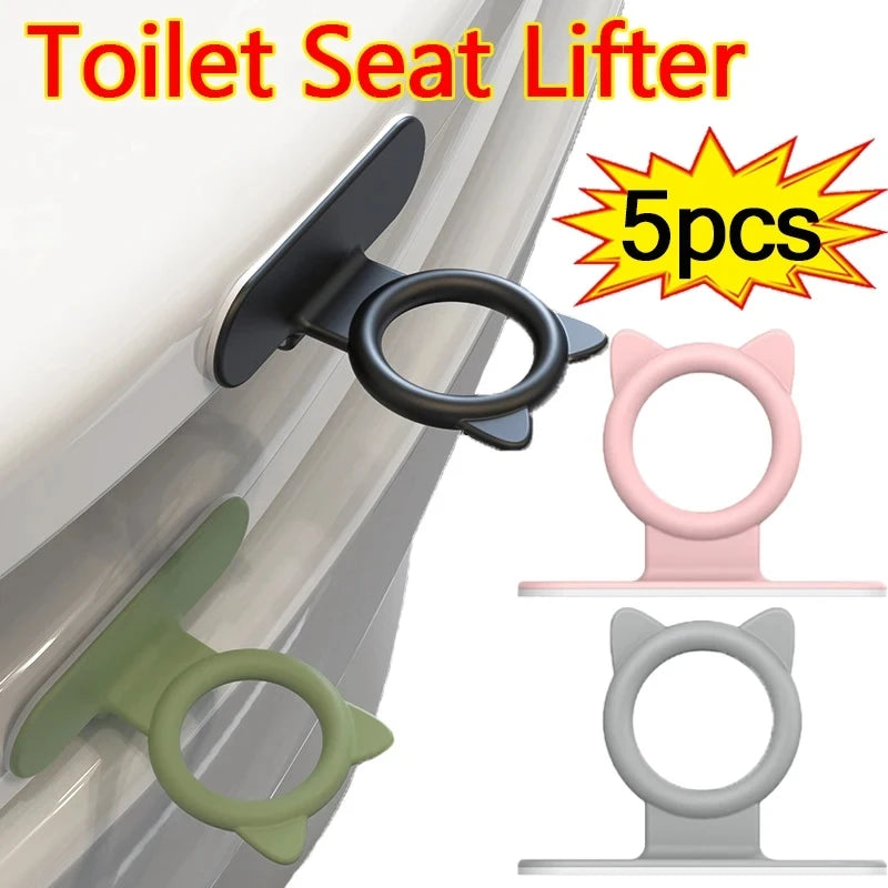 Toilet Seat Lifters Multifunction Silicone Self-Adhesive Cabinet Door Handle