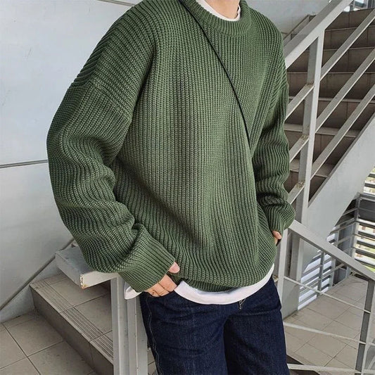 Sweaters MenSolid Color Wool Sweaters Slim Fit Men Street Wear Mens Clothes Knitted Sweater