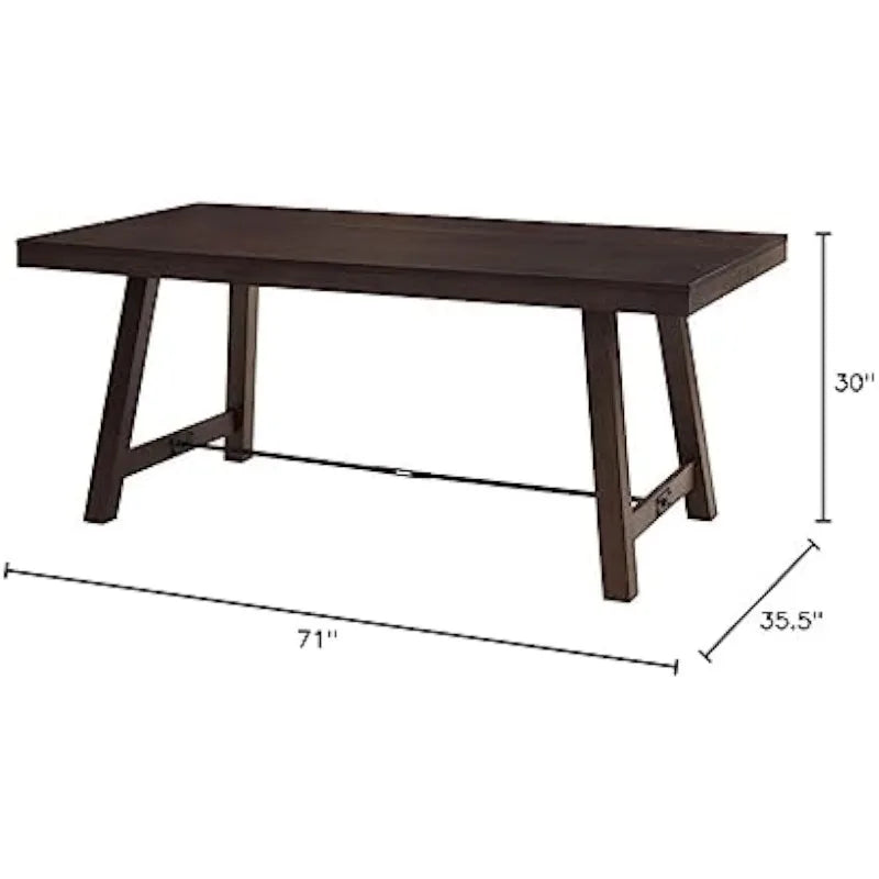 Small Dining Table, 70 Inch, Dark Brown Home furniture