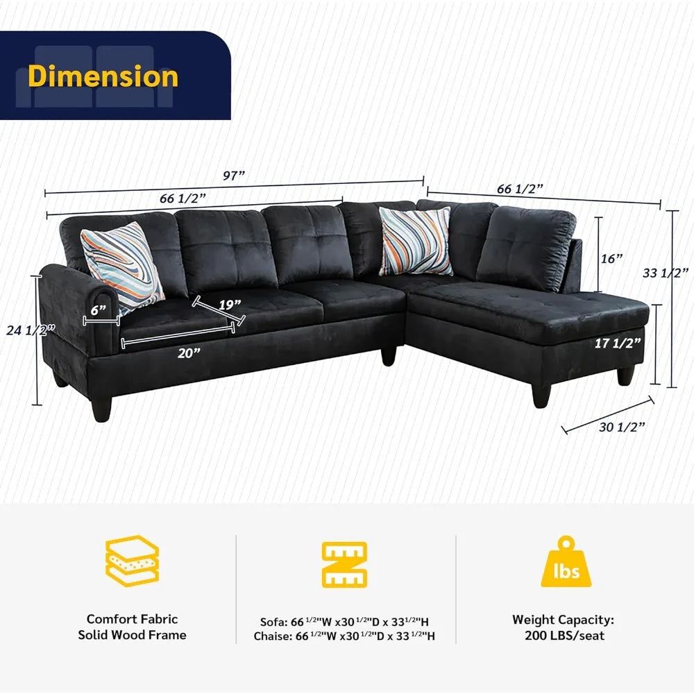 Living room sofa set-up sofa bed 2 pieces combination modern fabric sofa