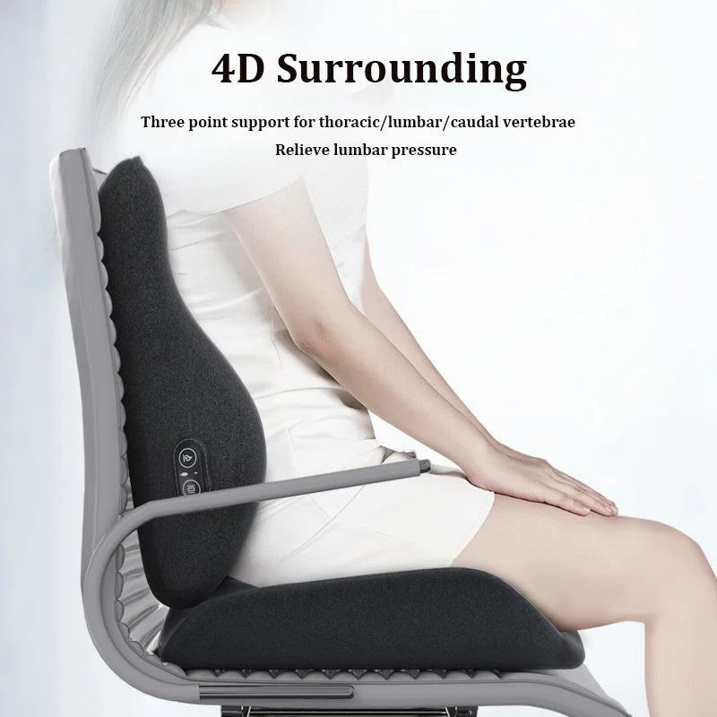 Memory Foam Electric Massage Waist Pad Chair Cushion Set