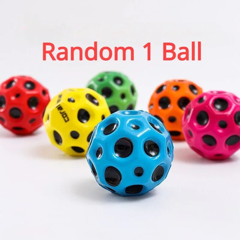 High Resilience Hole Ball Soft Bouncy Ball Anti-fall Moon Shape Bouncy Ball