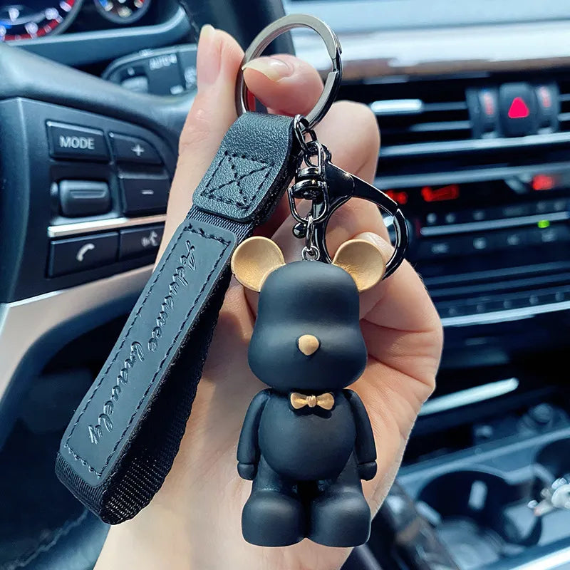 Cute Keychain Charm Tie The Bear Pendant For Bag Car KeyRing Mobile Phone