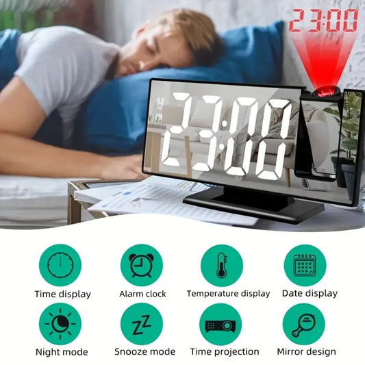 LED Digital Alarm Clock with Time Temperature Display Backlight Snooze Clock Room Decor